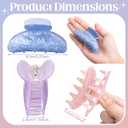 12 Pack Acrylic Claw Clips, Cute Champagne Blue Pink Colors Hair Clips Strong Hold Hair Claw Barrettes for Thick Thin Hair, Stylish French Hair Accessories for Women Girls