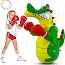 Kids Punching Bag 3-8, Toddler Punching Bags for Kids, Inflatable Dinosaur Toy with Tossing Game, Safe Gifts for Boys & Girls Age 3-5 (No Pump)