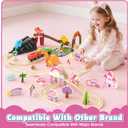 Lehoo Castle Wooden Train Set - Unicorn Train Set for Toddlers 2-4, Wooden Train Track Toddler Girl Toys, Pink Train Fantasy Toys for 3 4 5 6 7 Year Old Girl