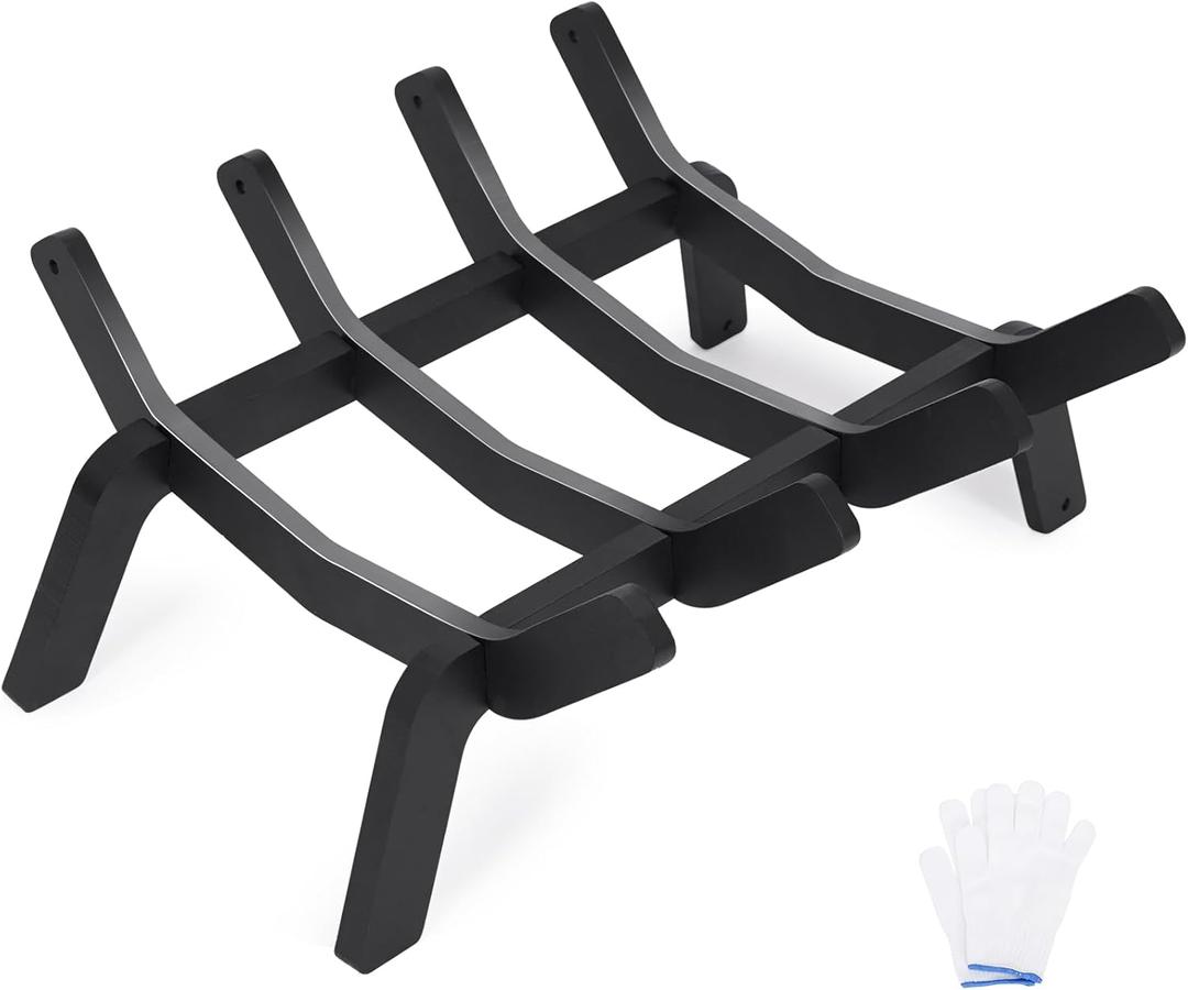 1MORE Fireplace Grates 14 Inch - Heavy Duty Steel Fireplace Rack | Fireplace Log Holder for Indoor | Small Fire Place Grate| Fireplace Racks for Inside Fireplace| Firewood Grate| Wood Stove Grate