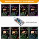 Slsy LED Writing Board 16"x12", Erasable Light-Up Message Display, 12 Colors & 26 Modes, Reusable LED Menu Sign with 8 Markers for Doodle, Illuminated Sign Board for Restaurants, Bars, Classrooms