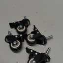 4Pcs 1.5 Inch Heavy Duty Caster Wheels Swivel Casters with Brake and M8 Threaded Stem, Loading 50kg/110lbs Black Rubber