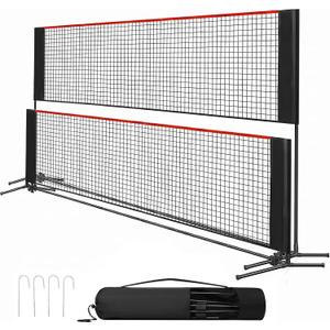 Portable Badminton Net Set, Height Adjustable Sports Net for Pickleball, 10FT