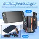Switch 2 Charging Dock,Switch Joycon 2 Dual-Direction Controller Charger,Fast Magnetic LED Indicator Controller Charger Station [with Charging Cable and Wrist Straps] (Flat type)