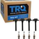TRQ Ignition Coil and Spark Plug Kit 8 Piece Iridium Spark Plugs Compatible with 2013-2016 Dodge Dart