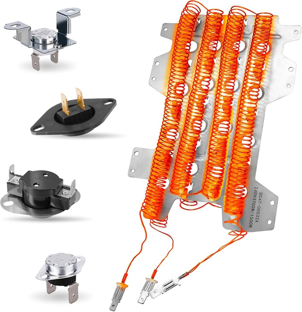 DV45K6500EV/A3 DV45K6200EZ/A3 Dryer Heating Element Kit Fit for Sam-sung DV45H6300EW/A3 DVE52M7750W/A3 DV45K6500EW/A3 DVE45M5500Z/A3 DVE60M9900V/A3 DVE52M8650V/A3 DVE54M8750W/A3 DVE45R6300V/A3