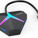 Multi USB Port Hub, 5Gbps High Speed Data Transfer USB 3.0 Multiport Adapter Expander 4 Port, Extra USB Ports Extender for Laptop Mac Computer PC Desktop PS5