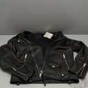 AllSaints mens Milo Leather Biker Jacket Large