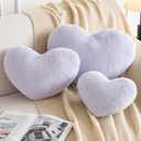 Heart Pillow, Heart Shaped Pillow for Bed Couch, Soft Decorative Heart Throw Pillow, Cute Decorate Pillows, Heart Pillows for Bedroom Living Room (Lavender Purple, Medium 15.7"x11.8")