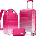 LARVENDER Carry on Luggage Sets 3 Piece, 20 Inch Suitcases, Berry Sparkling