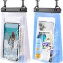 2 Pack Large Waterproof Phone Pouch, IPX8 Double Sealing Floating Waterproof Bag for iPhone 17 16 15 14 Pro Max Sumsang S25 S24 Google All Devices