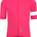 Men's Cycling Jersey, Seamless Bonded Cuff, Zipper Pocket, Short Sleeve, Lightweight Aero Race Fit Road Bike Shirt, L