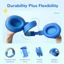 EarFun K3 Kids Headphones, USB Type C Over Ear Headphones for Kids, Volume Limit, HD Stereo Sound, Comfortable Fit, Foldable Wired Headphone for School/Travel/Boys/Girls/Tablet/iPad, Blue