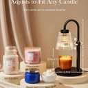 Girece Candle Warmer Lamp with Timer and Dimmer, Adjustable Height Electric Candle Warmer for Jar Candles, 2 Bulbs, Mothers Day Gifts, Modern Home Decor Housewarming Gifts New Home