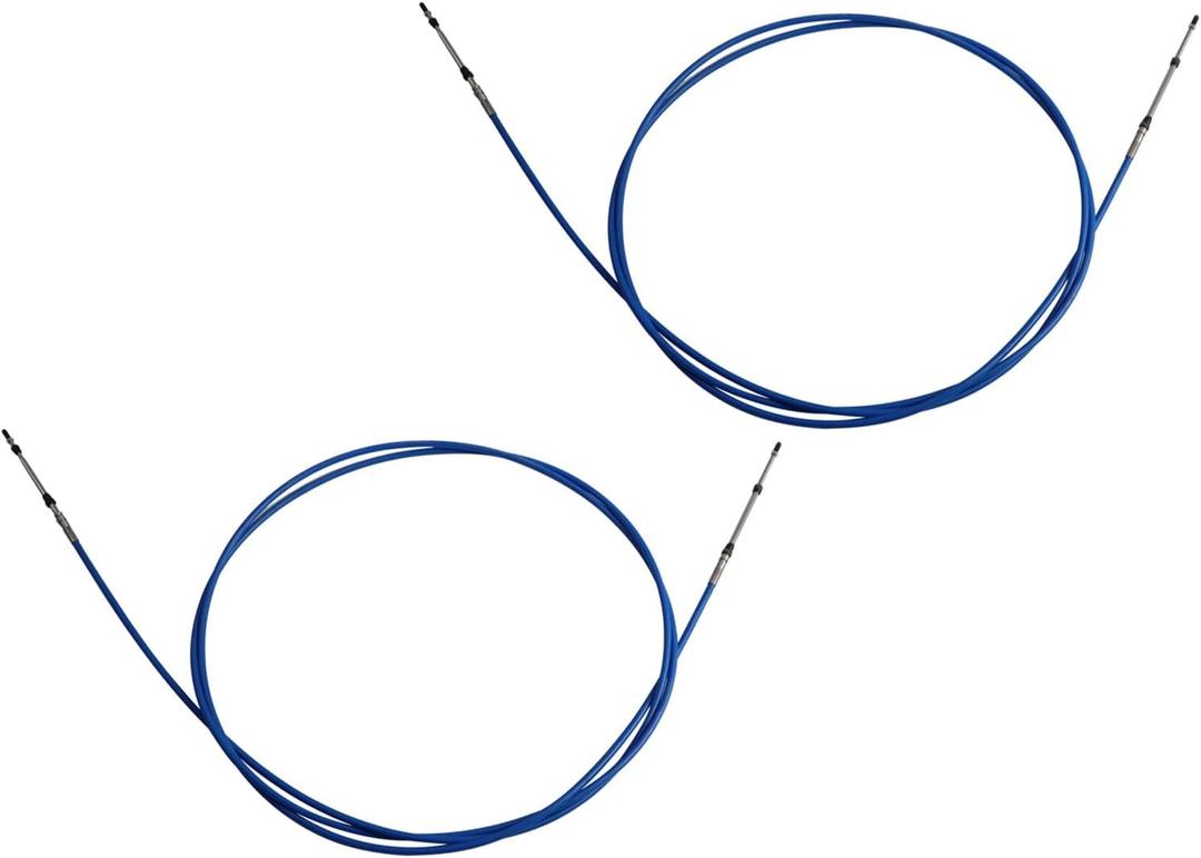 Nakkaa Marine 3300/33C Throttle Shift Control Cable Compatible with Outboard Engine Boat Motor Steering System Blue (15ft,2pcs)