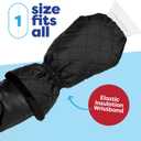 SCRUBIT Ice Scraper with Glove - Car Windshield Scraper for Ice and Snow w/Fleece Mitt - Quickly Scrape and Remove Snow While Staying Warm - Waterproof & Windproof - Car Scraper Snow Brush (Black)