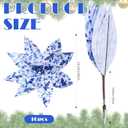2 x HunnmingRe 10 Pcs Chinoiserie Christmas Poinsettia 10.24 Inch Blue and White Christmas Chinoiserie Ornaments Decoration Artificial Poinsettia Floral Picks Large Chinese Flower Stem for Xmas Tree Decor