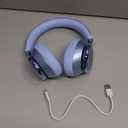 Wentronic Wireless Active Noise Cancelling Over Ear Headphones High Sound Quality 6 EQ Music Mode Headphones with Soft Ear Cushion - Blue