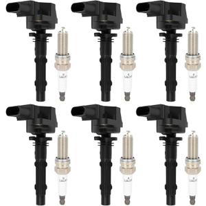 ECCPP UF535 6 ignition coils with 6 iridium Spark Plugs for Dodge for Mercedes-Benz 2007 2008 Sprinter 2500 3500 C230 C280 C300 C350 CL550 ML450 SLK280 2011 2012 2015 3.0L V6 5.5L 4.7L V8 3.5L C1656 (Standard)
