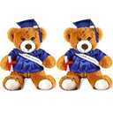 Sotiff 2 Pcs Graduation Bear Plush Stuffed Toy Bear Graduation Gifts Doll Stuffed with Grad Cap for Preschool Kindergarten College Gift(14 Inch, Brown, Royal Blue)
