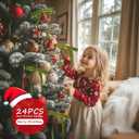 Artmag 24 Pcs Velvet Bows for Christmas Tree Rustic Bows Velvet Christmas Ornaments for Door Garland Wreath Gift Party Holiday Decoration (Width of 5/8",Olive Green)