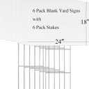 Blank Yard Signs with Stakes, 6 Pack Lawn Signs 18x24 Inches, Custom Double Sided for Yard Sale Signs Outdoor, Garage Sale, Party Decorations (18x24inch)