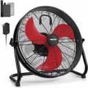 18" Brushless Cordless Floor Fan Compitable with Milwaukee 18V Battery(Tool Only), 2500 CFM Quiet Industrial Fan with AC Adapter, 5 Speeds 360°Tilt Portable Metal Shop Fan for Garage Jobsite Camping