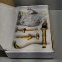 GGStudy 8 inch 2 Handles 3 Holes Widespread Bathroom Sink Faucet Antique Brass Bathroom Vanity Faucet Basin Mixer Tap Faucet Matching Metal Pop Up Drain with Overflow