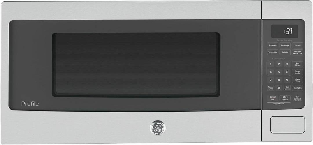 GE Profile PCHK11S1WSS 1.1 Cu Ft Countertop Microwave, 800W, Sensor Cooking, Scan-to-Cook, Wi-Fi Enable, Built-In Capable, Stainless Steel