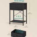 SONGMICS Bedside Table with Drawer, Nightstand with Lower Shelf | Side End Table for Bedroom, Living Room, Ebony Black, BELLAH Collection, ULGS101B201S, 1 Drawer-1Pc