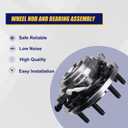 KUSATEC 515162 Front 2PCS Wheel Hub and Bearing Assembly Compatible with Ram 2500 3500 Pickup, 2013 2014 2015 2016 2017 2018, 8 Lug Bolts w/ABS