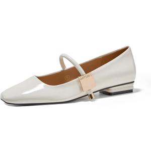 Womens Mary Jane Flats Closed Square Toe Ballet Flat Dressy Comfortable Slip on Shoes, Size 8