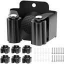 Verdenu 6 Pack Broom Holder, Stainless Steel Command Broom Holder with Screws, Garden Tool Rack for Kitchen, Home, Bathroom, Garage Storage, Black