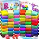 Air Dry Clay 48 Colors, Modeling Clay for Kids, DIY Molding Magic Clay, Gift for Kids Boys Girls