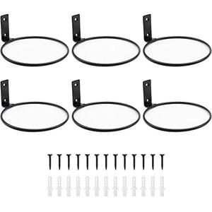 Greemov 2 Pack 6 Inch Wall Flower Pot Holder Ring Plant Hanger, Metal Planter Hooks Wall Mounted Bracket Heavy Duty for Outdoor Indoor
