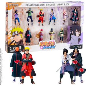P.M.I. Naruto Shippuden Collectible Mini Figures 12 Pack Deluxe Box | Anime Toy Set Featuring Team 7 Ninjas, Akatsuki, Legendary Sannin & Hidden Rare Shinobi (Assortment B)