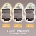 WTTY LED Irregular Bathroom Mirror 24x36 Inch with Front & Back Lights - Asymmetrical Design, Anti-Fog, Dimmable 3 Color Temperatures, Shatterproof Glass, Horizontal or Vertical Mount (Gold Frame)