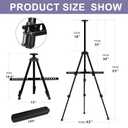 AROIC 4 Pack Painting Display Easel Stand Portable Adjustable Metal Tripod Artist Canvases Height from20to66Inch Extra Sturdy forTable-Top/Floor Painting, Drawingand Displaying,Black with4Storage Bag