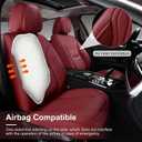 BWTJF Full Set Car Seat Covers (Front & Rear) | Leatherette Protectors | Universal Fit for Sedans, SUVs, Trucks (Wine Red)