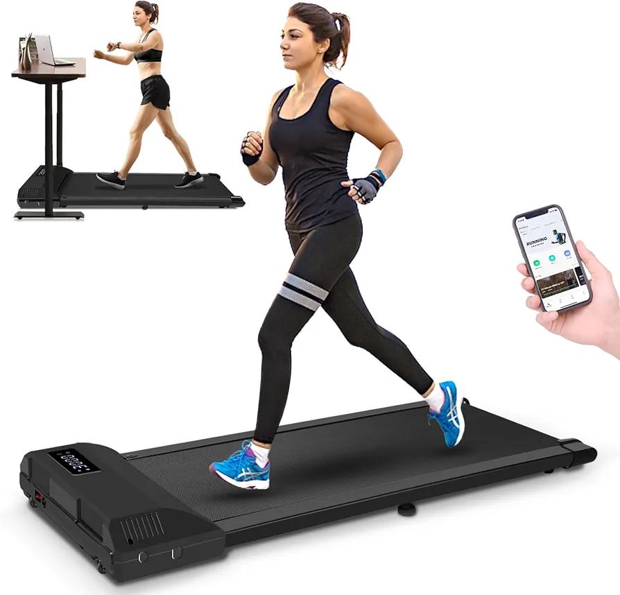 SATHER Treadmill Walking Pad, 2.5HP Under Desk Treadmills for Home, Portable Treadmills for Home Small Spaces, Small Treadmill Under Desk 265lbs Capacity with Remote Control, Installation Free
