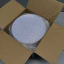 Nervure 100Pieces White with Gold Rim Plastic Plates - 7.5inch Disposable Gold Salad/Dessert Plate - White and Gold Plastic Plates Ideal for Wedding & Party & Thanksgiving