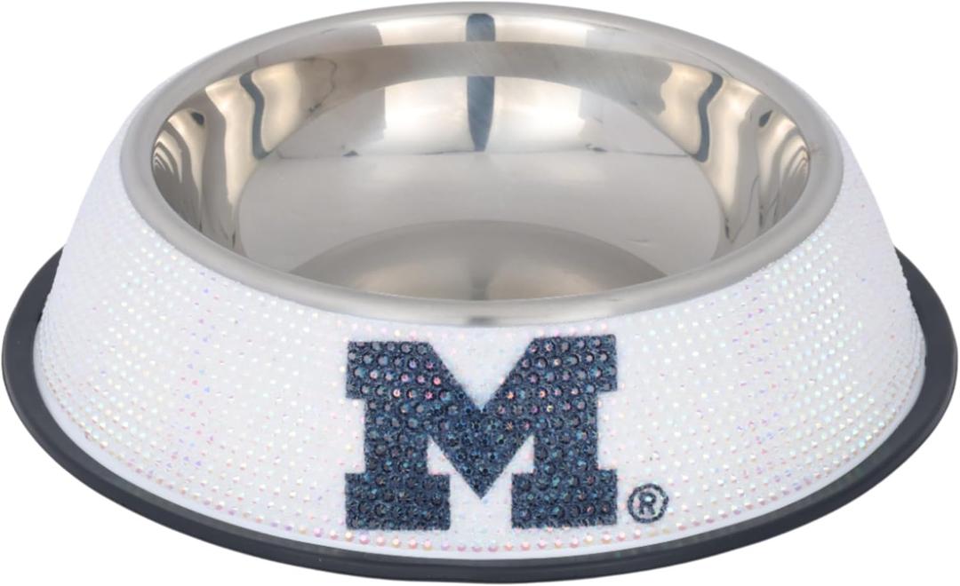 The Memory Company | Licensed NCAA Bling Team Logo Stainless Pet Bowl