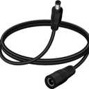 DC Power Extension Cable 5.5mmx2.1mm 18AWG DC Cable Male to Female 5V 6V 9V 12V 24V 3A for Security Cameras, DVR, Router, Printer, LED Strip (Black, 1.5m/4.9FT)