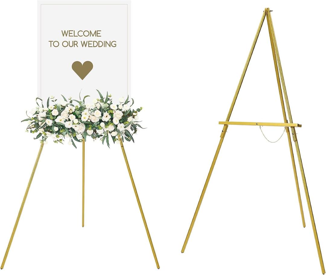MEEDEN Wood Easel Stand for Display: Wooden Display Tripod Stand for Posters Pictures Paintings - Wedding Decor Holder for Welcome Sign, 29 Inches X 26 Inches X 29 Inches 