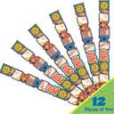 2 x Eureka 846362 S'Cool Era School Icons Extra Wide Decorative Classroom and Bulletin Board Trim for Teachers, 3.25" Wide with 37 Feet Total, Multicolor, 12 Strips
