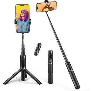 ATUMTEK Selfie Stick Tripod, Extendable 3 in 1 Aluminum Bluetooth Selfie Stick with Wireless Remote and Tripod Stand for iPhone 16/15/14/13/12/11 Pro Max/XS Max/XS/XR/X/8/7, Samsung Smartphones Black