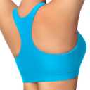 MIVEI Women's Sports Bra Swim Tops for Under Shirt Bikini Top Bathing Suit Modest High Neck Quick Dry Removable Padded UPF50+ (3X-Large, Azure Blue)