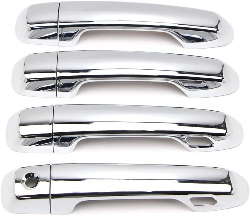 Dreamseek Door Handle Cover for Toyota Land Cruiser Prado J150 J200 LC200 Lexus GX460 2010-2022 Molding Chrome Exterior Trim Decoration Protector Cap w/Smart Keyhole