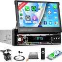 Wireless CarPlay Single Din Car Stereo,5.1 Bluetooth Car Radio