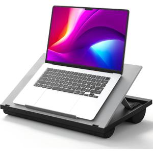 HUANUO Adjustable Lap Desk - with 8 Adjustable Angles & Dual Cushions Laptop Stand for Car Laptop Desk, Work Table, Lap Writing Board & Drawing Desk on Sofa or Bed, HNLD2G (Gray)